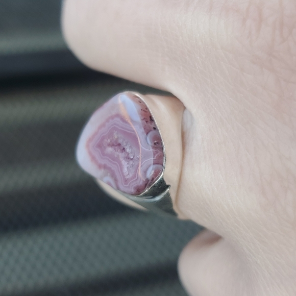 New Men's Solar Quartz Agate 925 Silver Ring. - Picture 6 of 16